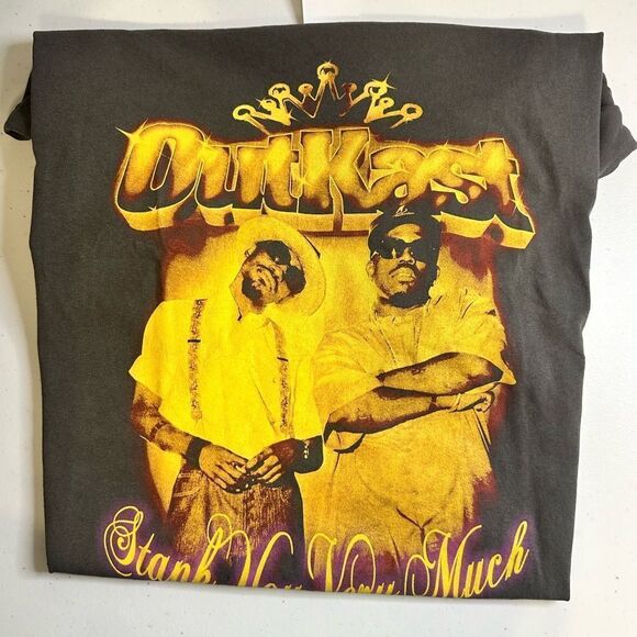 NWT Unisex Gray Acid Wash OUTKAST Short Sleeve Graphic Tee Shirt - Size 2XL - Picture 4 of 5